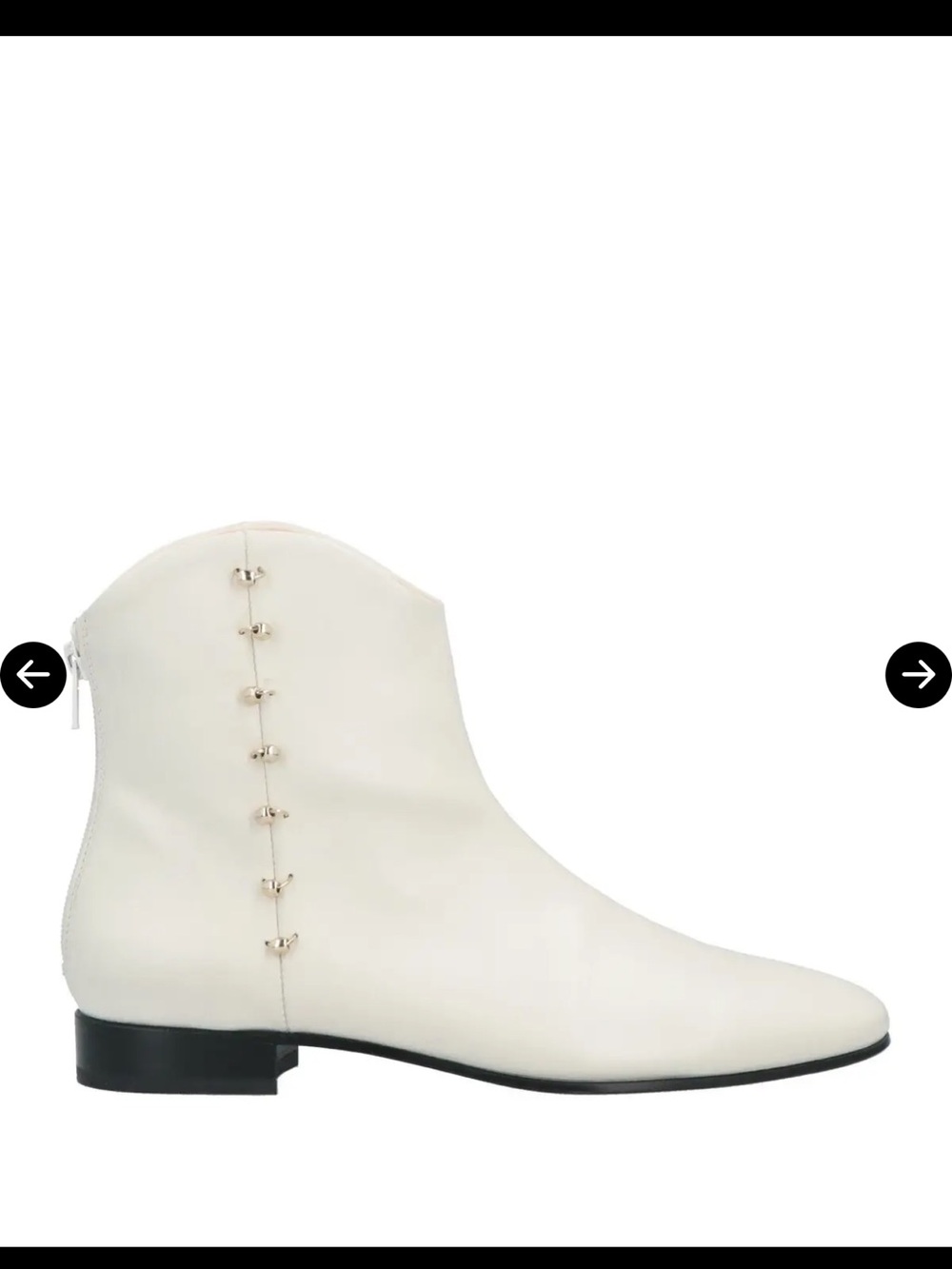 Women's Cream Ankle Boots with Side Hook Detail